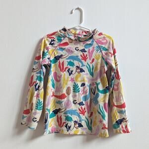 Boden Rash Guard Girls Sz 5-6Y Mermaid Long Sleeve